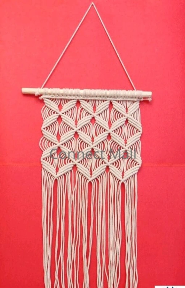 Priva Arts Macrame Flower Design Wall Hanging Handmade Geometric Woven Pattern Boho Wall Decor - Free Size, Handicraft, Toran, Pack of1